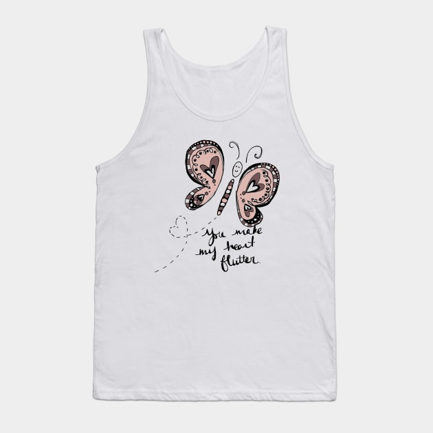 You Make My Heart Flutter Tank Top by LauraKatMax